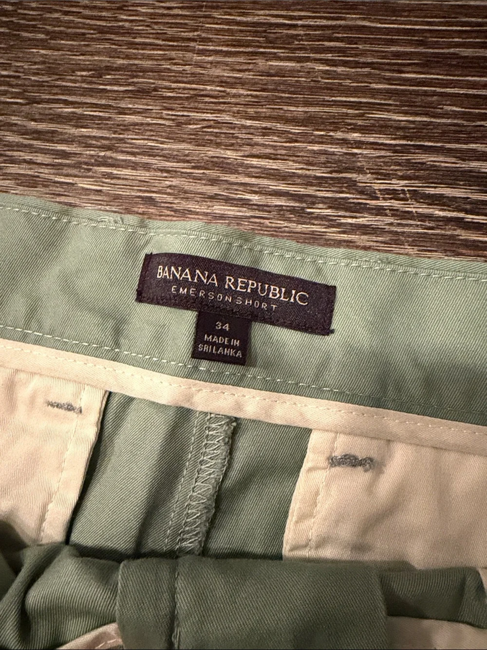 Banana Republic Light Olive Flat-Front Men's Shorts